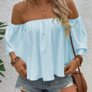 Casual Women's Loose Short Sleeved Blouse - Image 5