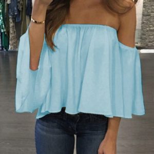 Casual Women's Loose Short Sleeved Blouse - Image 4