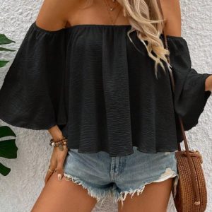 Casual Women's Loose Short Sleeved Blouse - Image 6