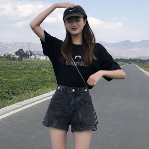 Thin High Waist Korean Style Small All-matching Denim Shorts - Image 5