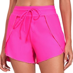 Quick-drying High Waist Women's Swimming Trunks Summer Vacation Style Solid Color - Image 6