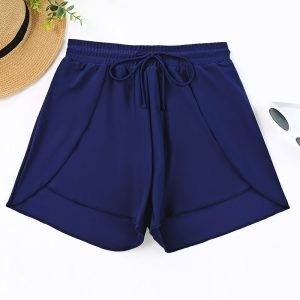 Quick-drying High Waist Women's Swimming Trunks Summer Vacation Style Solid Color - Image 3