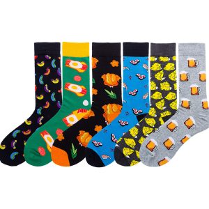 Diamond Shaped Animal Socks For Men, Fruit Cotton Socks - Image 3