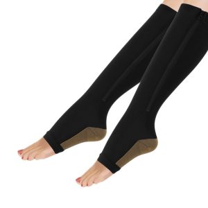 Women Slimming Zippered Compression Socks - Image 4