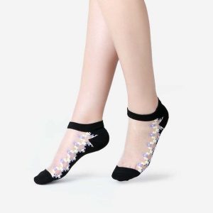 Sexy Lace Mesh Socks Transparent for women Ankle Thin Socks - Image 3