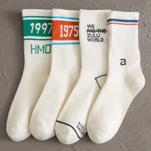 Women s White Socks Cotton Tube Socks - Image 4