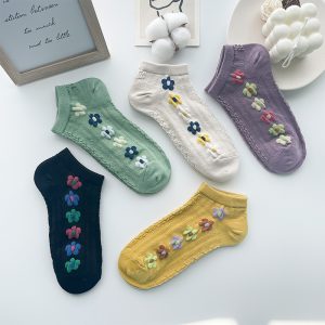 Retro Socks Shallow Mouth Flower Socks Women - Image 8