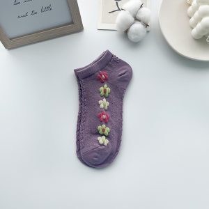 Retro Socks Shallow Mouth Flower Socks Women - Image 6