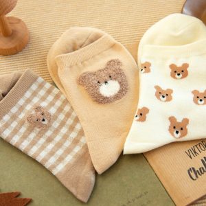 Cute Bear Girls Socks Funny Animal Party Women Socks Cotton Female Socks - Image 3