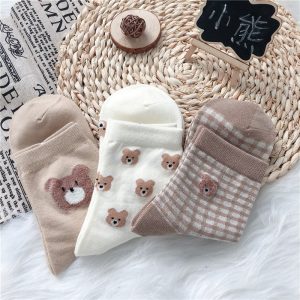 Cute Cartoon Bear Socks For Women Ins - Image 5