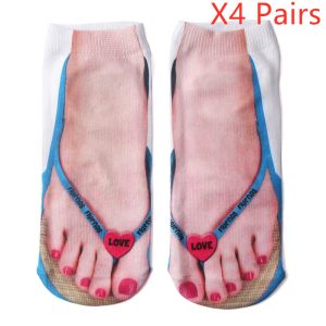 3D Printing Socks Flip Flops Cartoon Creative Socks Men And Women Couple Socks - Image 5