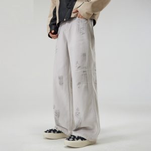 American Street Hip Hop Tie-dyed Washed Jeans Men - Image 4