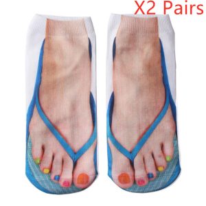 3D Printing Socks Flip Flops Cartoon Creative Socks Men And Women Couple Socks - Image 6