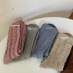 Wool Socks Hemp Pattern Bunching Socks Women - Image 4