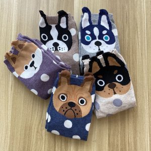 Cute cartoon polka dot puppy in tube socks women socks cotton socks - Image 3