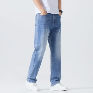 Washed Cleanfit Men's Light Blue Jeans - Image 6