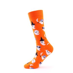 Personalized Cotton Socks Men And Women Halloween Pumpkin Skull Cartoon Tube Socks Trendy Long Athletic Socks - Image 4