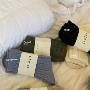 Wool Socks Hemp Pattern Bunching Socks Women - Image 9