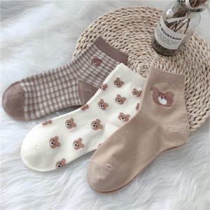 Cute Cartoon Bear Socks For Women Ins - Image 9