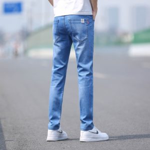 Spring And Summer Denim Trousers Men's Slim Straight Stretch - Image 3
