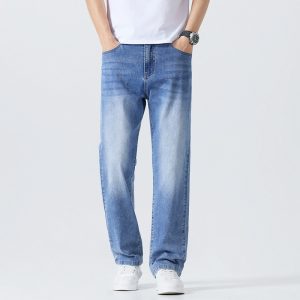 Washed Cleanfit Men's Light Blue Jeans - Image 4