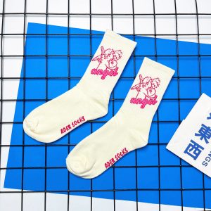 Angel Mid Tube Simplified Letters For Men And Women Sports Casual Trend Socks - Image 5