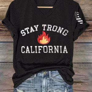 Women's V-neck Polyester T-shirt - Image 5