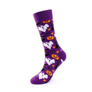 Personalized Cotton Socks Men And Women Halloween Pumpkin Skull Cartoon Tube Socks Trendy Long Athletic Socks - Image 5