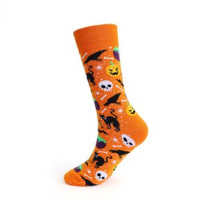 Personalized Cotton Socks Men And Women Halloween Pumpkin Skull Cartoon Tube Socks Trendy Long Athletic Socks - Image 6