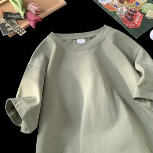 Stone Washed Ice-feeling Tencel Cotton Ice Silk Short Sleeve T-shirt - Image 5