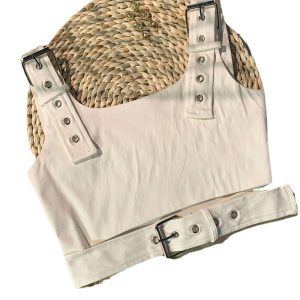 Girl's Black Cropped Overalls Jazz Outerwear Bra Top Vest - Image 2