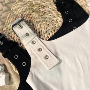 Girl's Black Cropped Overalls Jazz Outerwear Bra Top Vest - Image 8