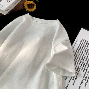 Stone Washed Ice-feeling Tencel Cotton Ice Silk Short Sleeve T-shirt - Image 8