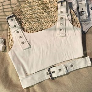 Girl's Black Cropped Overalls Jazz Outerwear Bra Top Vest - Image 5