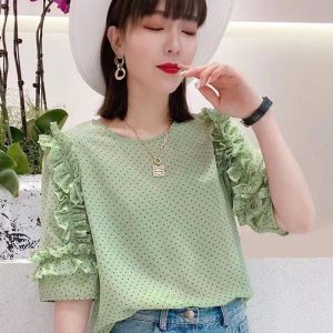 Summer New Pleated Loose Floral Blouse Top - Image 5