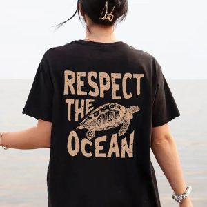 Women's Casual Fashionable Breathable Turtle Printed Short Sleeve - Image 3