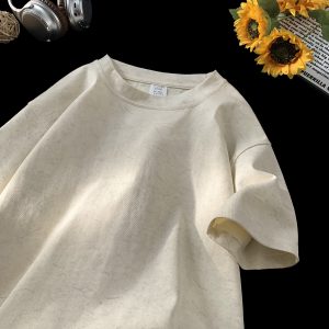 Stone Washed Ice-feeling Tencel Cotton Ice Silk Short Sleeve T-shirt - Image 2