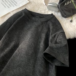 Stone Washed Ice-feeling Tencel Cotton Ice Silk Short Sleeve T-shirt - Image 10