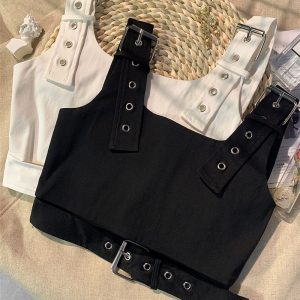 Girl's Black Cropped Overalls Jazz Outerwear Bra Top Vest - Image 6