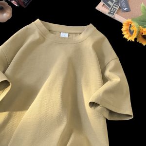 Stone Washed Ice-feeling Tencel Cotton Ice Silk Short Sleeve T-shirt - Image 3