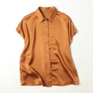 Pearl Satin Shirt Reverse Collar Single-breasted - Image 4