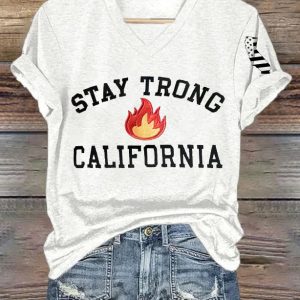 Women's V-neck Polyester T-shirt - Image 7