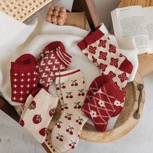 Printing Keep Warm Winter Women Socks - Image 1