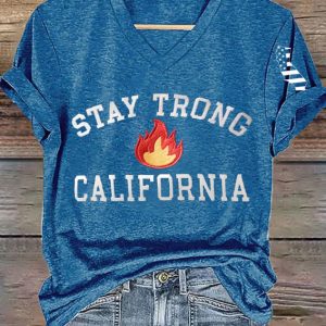 Women's V-neck Polyester T-shirt - Image 6