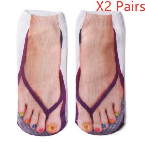 3D Printing Socks Flip Flops Cartoon Creative Socks Men And Women Couple Socks - Image 8