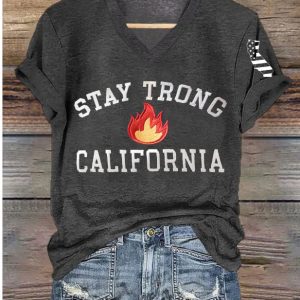 Women's V-neck Polyester T-shirt - Image 4