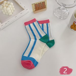 Rainbow Women Cute Mid-calf Length Socks - Image 3