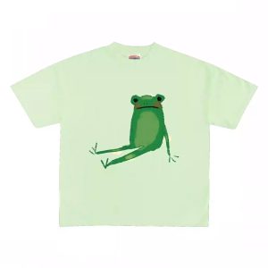 Frog Print T-shirt Cute Animal Pattern Spoof Casual All-match - Image 5