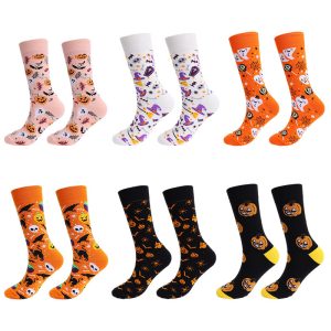 Personalized Cotton Socks Men And Women Halloween Pumpkin Skull Cartoon Tube Socks Trendy Long Athletic Socks - Image 1