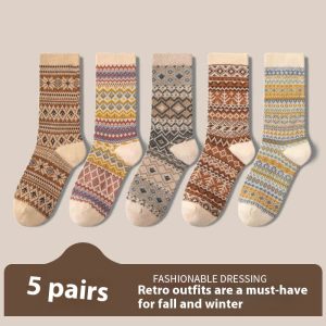 Retro Ethnic Style Socks For Women Deodorant - Image 3